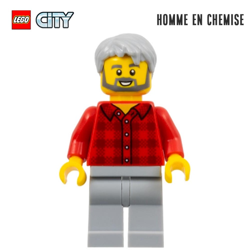 Minifigure LEGO® City - Man with Red Shirt