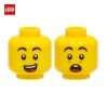 Tête de minifigurine (2 faces) Homme souriant / surpris - Pièce LEGO® 69678