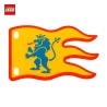Flag 8 x 3 Wave with Blue Lion - LEGO® Part 100728