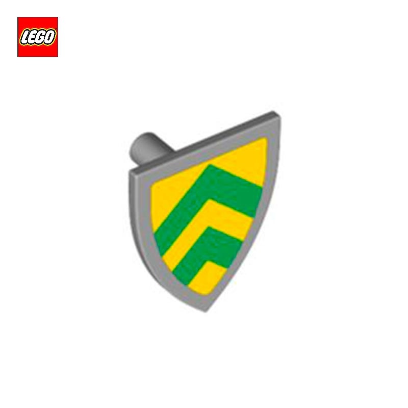 Minifigure Shield Triangular with Yellow and Green Stripes - LEGO® Part 102327