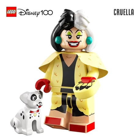 Minifigure LEGO® Disney 100 ans - Cruella d'Enfer et le chiot dalmatien