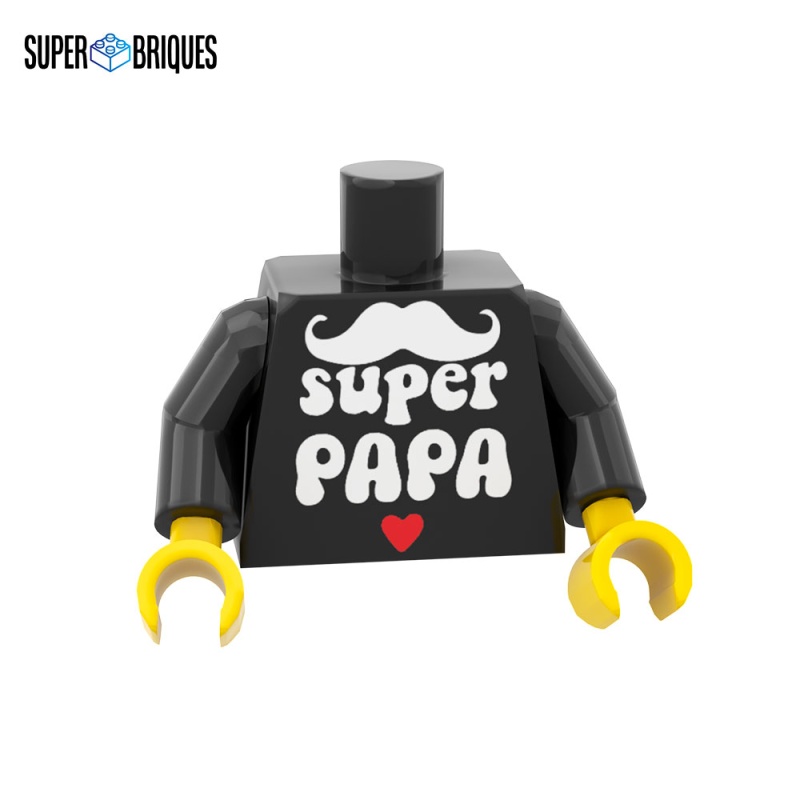 Minifigure Torso Super Papa Custom Lego Part Super Briques