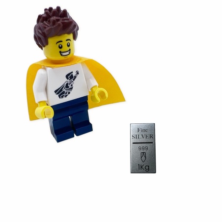 Silver Ingot 1x2 - Customized LEGO® piece