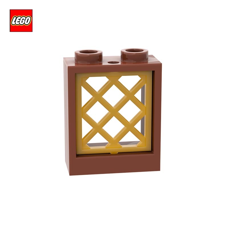 Window 1x2x2 + Pearl Gold Lattice - LEGO® Parts 60592 + 38320