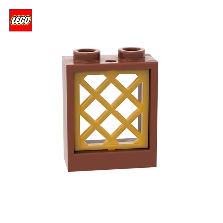 Fenêtre 1x2x2 + vitre grillagée dorée - Pièces LEGO® 60592 + 38320