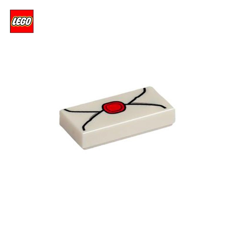 Tuile 1x2 motif enveloppe avec sceau - Pièce LEGO® 67835