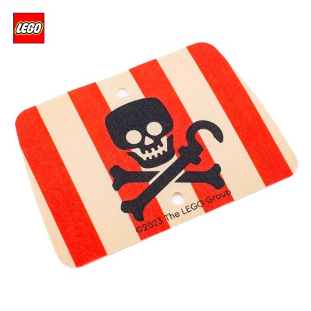 Pirate Sail with Red Stripes and Skull Print - LEGO® Part 103913