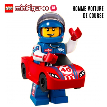 Minifigure LEGO® Série 18 - L'homme voiture de course