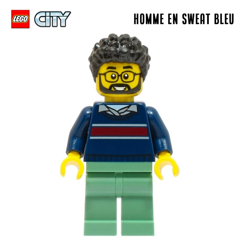 Minifigure LEGO® City - Man with Dark Blue Sweater