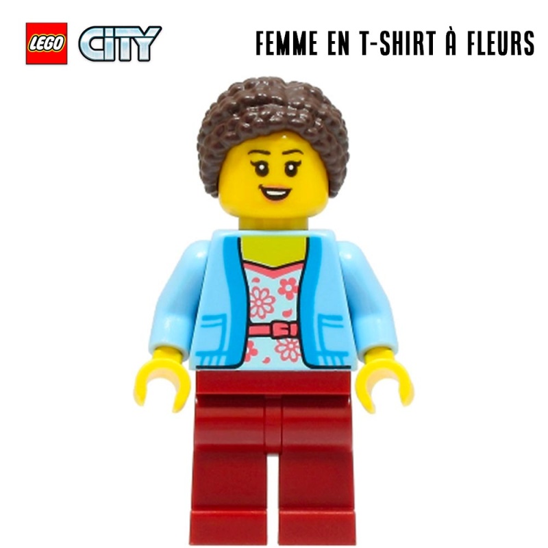 Minifigure LEGO® City - Woman in White Shirt with Flowers - Super