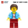 Minifigure LEGO® City - Woman in White Shirt with Flowers