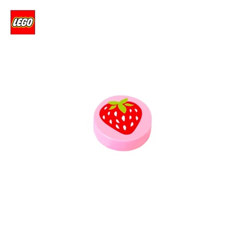 Tuile ronde 1x1 motif Fraise - Pièce LEGO® 15826