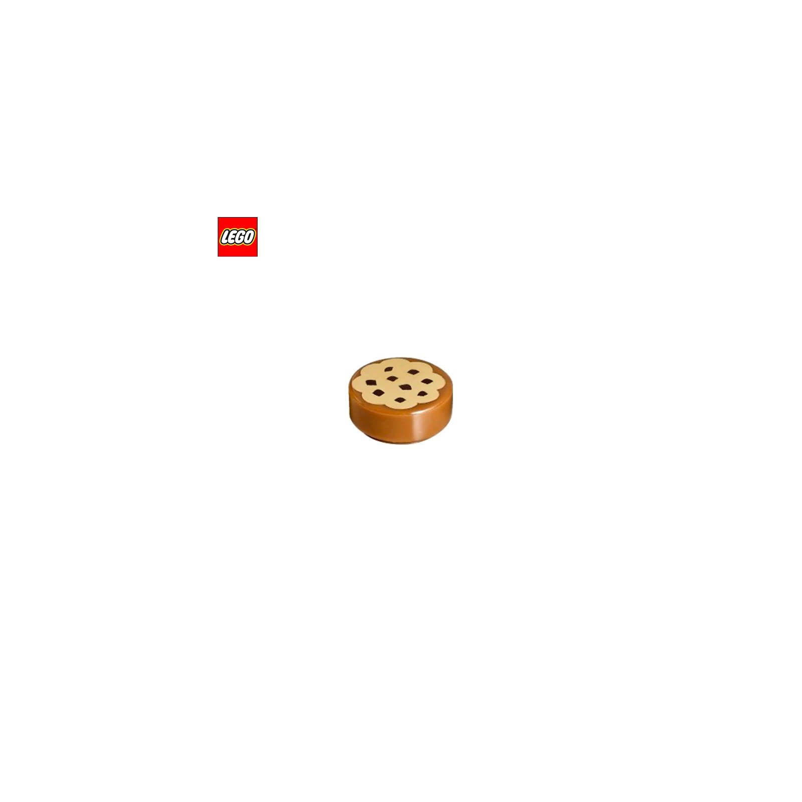 Tuile ronde 1x1 motif Cookie - Pièce LEGO® 15828