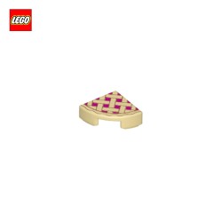 Tuile ronde 1x1 motif part de tarte - Pièce LEGO® 25269pb001