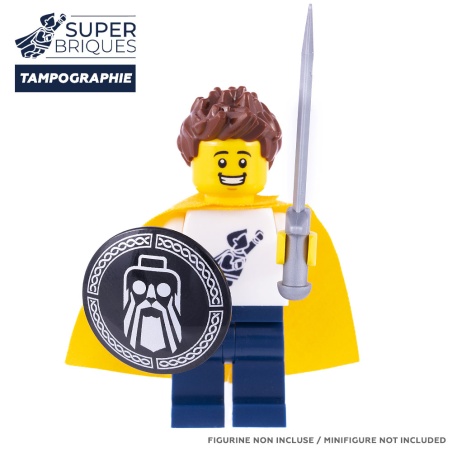 Bouclier rond "Tête de Viking" - Pièce LEGO® customisée
