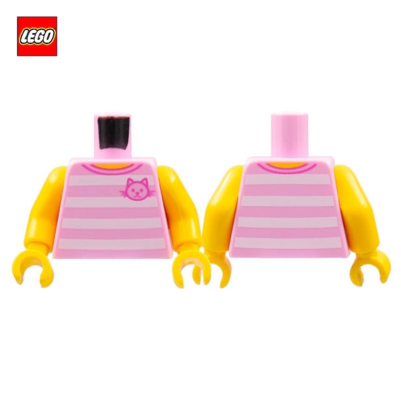 Torse (avec bras) avec bandes et logo petit chat - Pièce LEGO® 76382