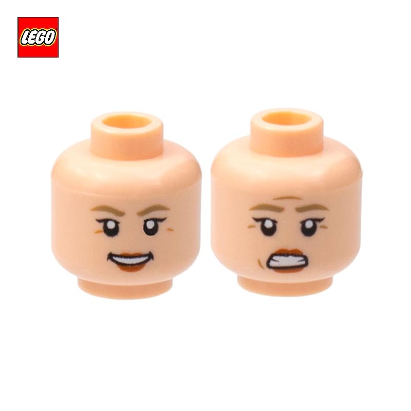 Tête de minifigurine 2 faces femme souriante / crispée - Pièce LEGO® 78389