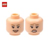 Minifigure Head (2 Sides) Woman Smiling / Clenched smile - LEGO® Part 78389