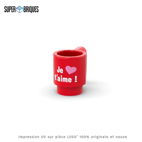 Mug with Je t'aime Print - UV Printed LEGO® Part