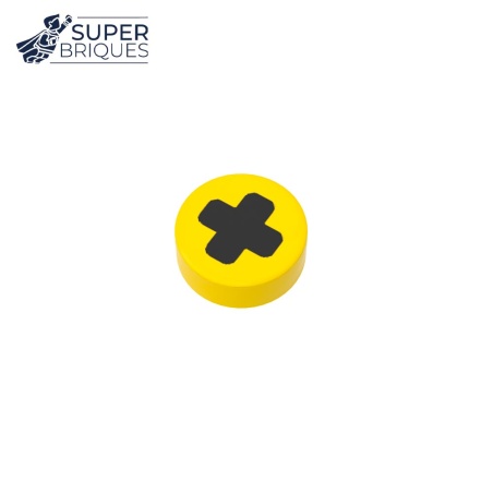 Symbole croix sur tuile ronde 1x1 - Pièce LEGO® customisée