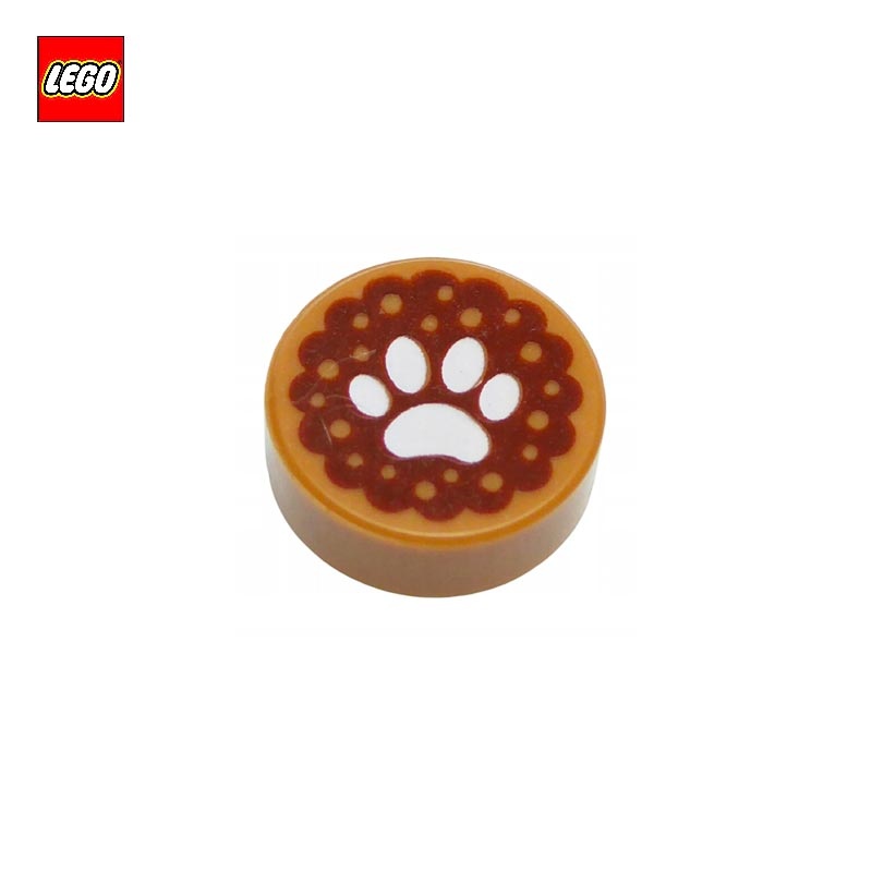 Tile round 1x1 with Animal Track Print - LEGO® Part 26819