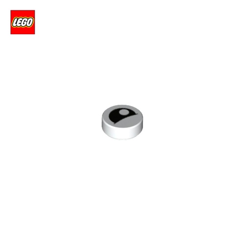 Tuile 1x1 ronde motif oeil mi-ouvert - Pièce LEGO® 19395