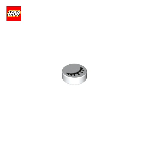 Tuile 1x1 ronde motif oeil fermé - Pièce LEGO® 19241