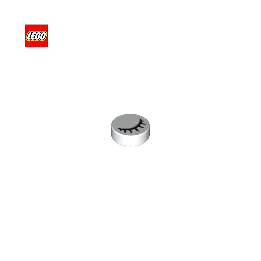Tuile 1x1 ronde motif oeil fermé - Pièce LEGO® 19241