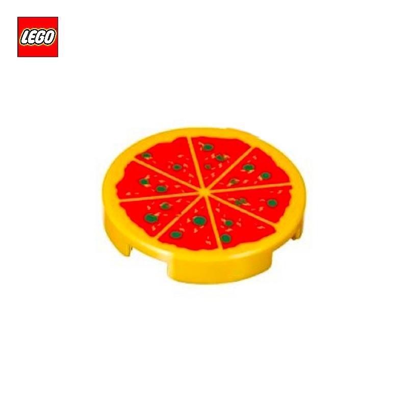 Tile Round 2 x 2 with Pizza Print - LEGO® Part 81867