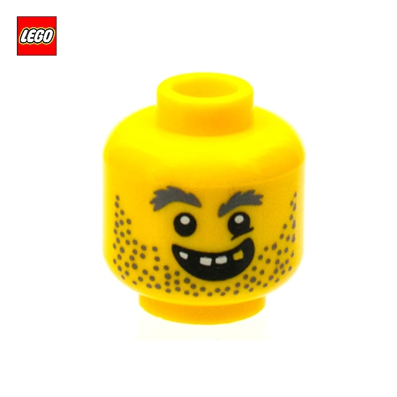 Minifigure Head Man with Beard and Gold Tooth - LEGO® Part 18193