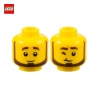 Tête de minifigurine (2 faces) homme barbu souriant / clin d'oeil - Pièce LEGO® 101353