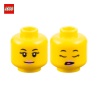 Tête de minifigurine (2 faces) femme souriante / yeux fermés - Pièce LEGO® 103001
