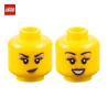 Minifigure Head (2 Sides) woman with Smile and Lavender Make-up - LEGO® Part 102995