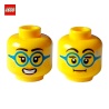 Tête de minifigurine (2 faces) femme à lunettes - Pièce LEGO® 101372
