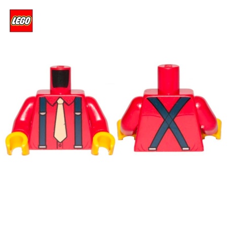 Torse (avec bras) cravate et bretelles - Pièce LEGO® 76382
