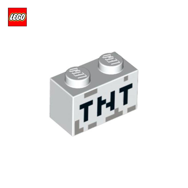 Brick 1 x 2 with TNT Pixelated Print - LEGO® Part 19180