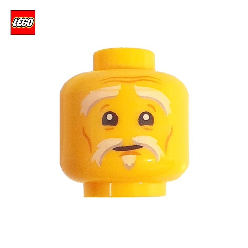 Tête de minifigurine vieil homme moustachu - Pièce LEGO® 34979