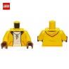 Minifigure Torso with Yellow Hoodie and Brown Hands - LEGO® Part 76382