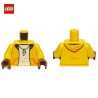 Torse (avec bras) veste jaune et mains noires - Pièce LEGO® 76382