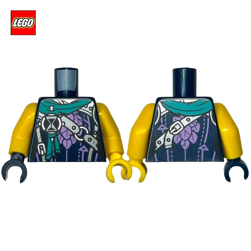 Minifigure Torso with Hourglass Logo and Lavender Trim - LEGO® Part 76382