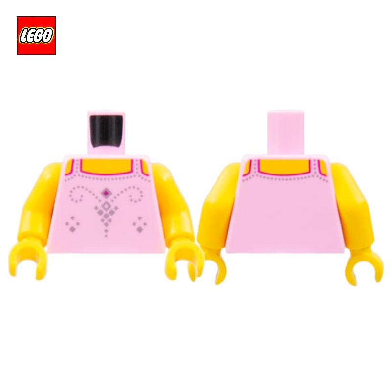 Minifigure Torso with Pink Tank Top and Silver Decorations - LEGO® Part 76382