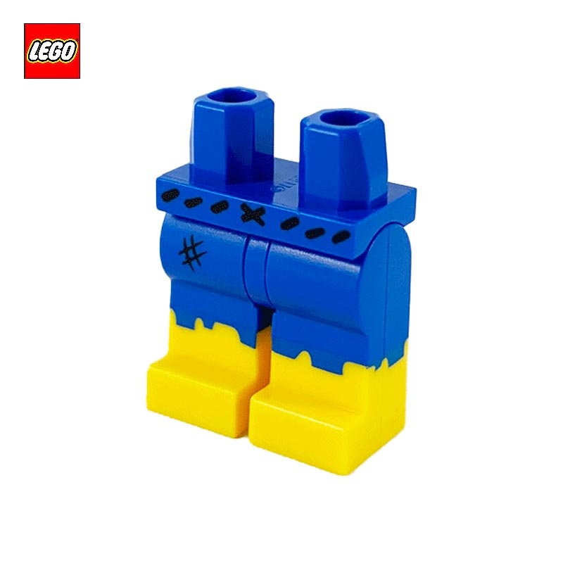 Minifigure Legs with Torn Blue Short - LEGO® Part 73200