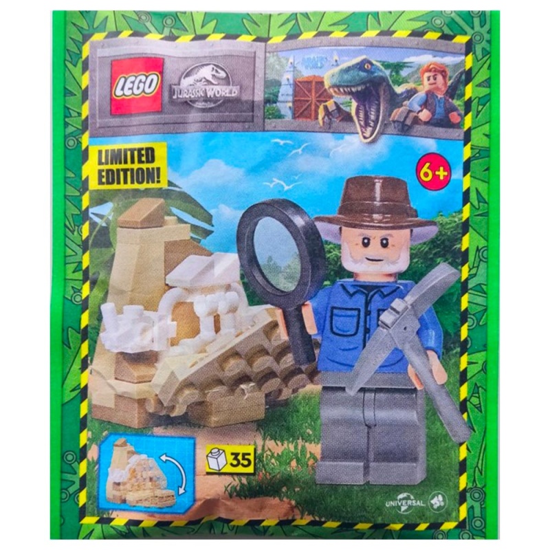 Alan Grant et le squelette de dinosaure - Polybag LEGO® Jurassic World 122334