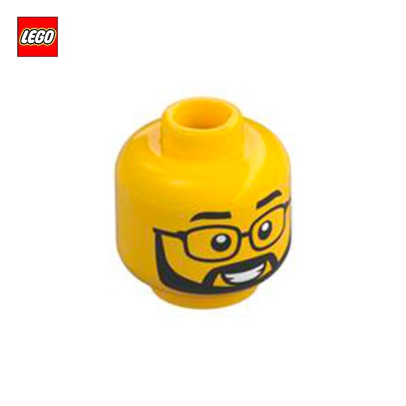 Tête de minifigurine homme barbu à lunettes - Pièce LEGO® 101365