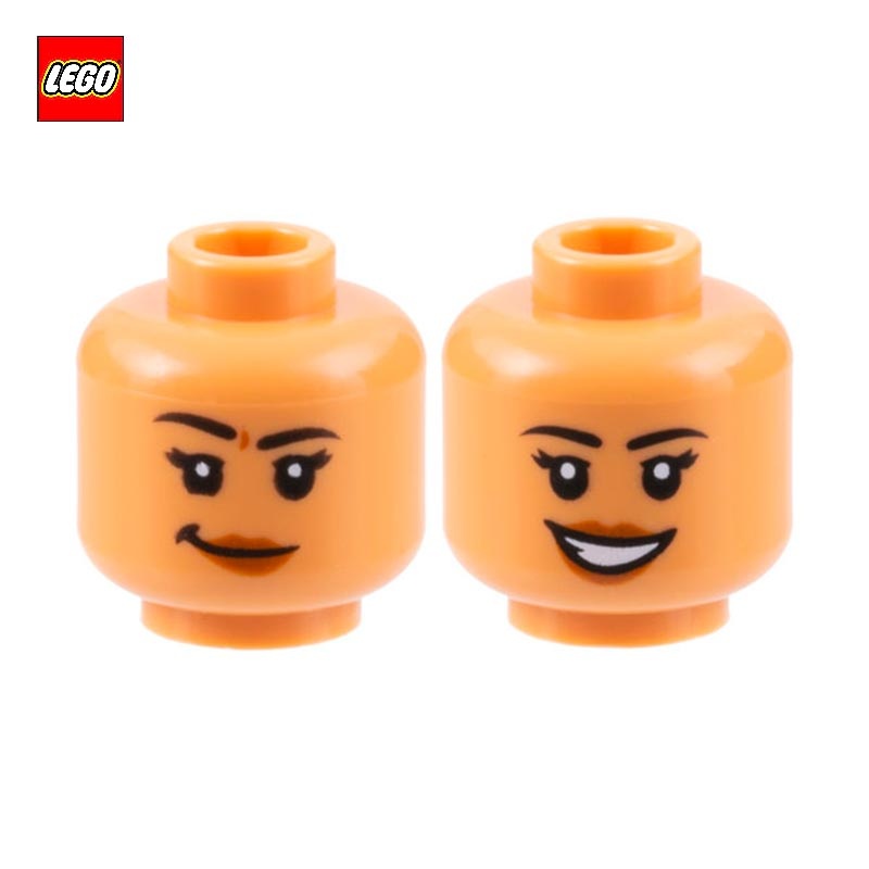 Tête de minifigurine (2 faces) femme souriante - Pièce LEGO® 100317