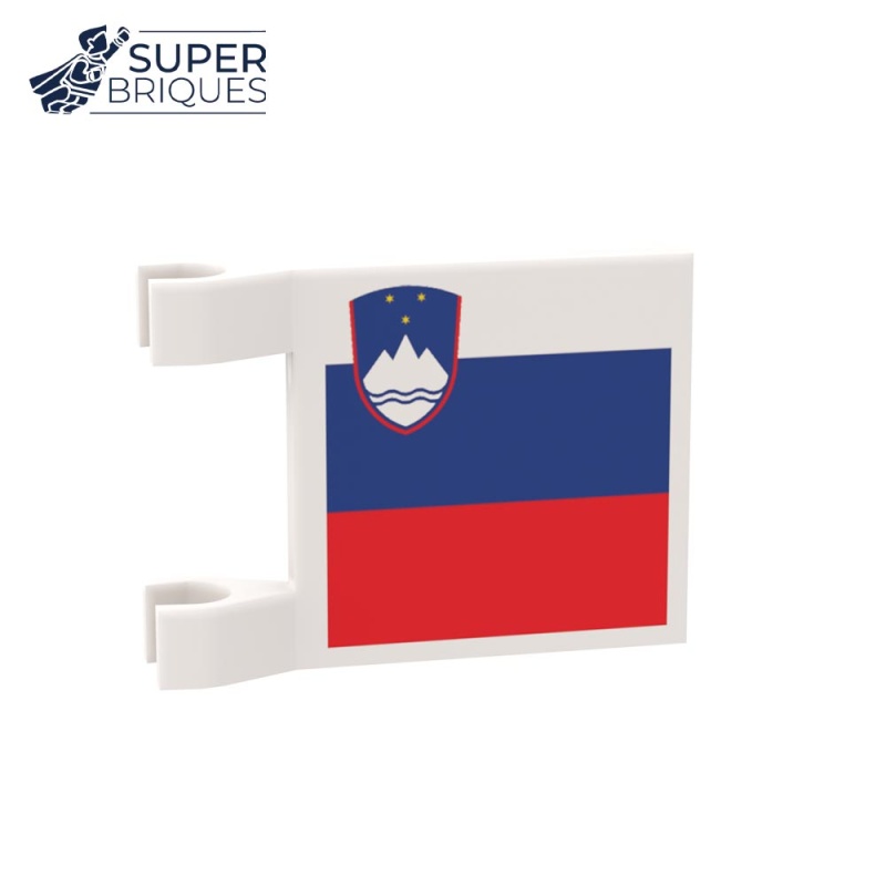 Drapeau Slovénie 2x2 avec clips - Pièce LEGO® customisée