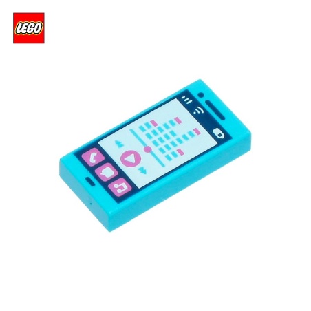 Tile 1x2 with Smartphone and Play Button Print - LEGO® Part 73780