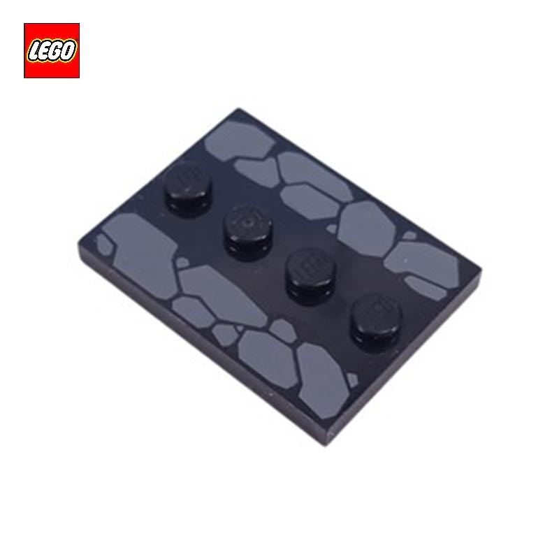 Plaque de présentation figurine 4x3 avec motif chemin en pierre - Pièce LEGO® 88646