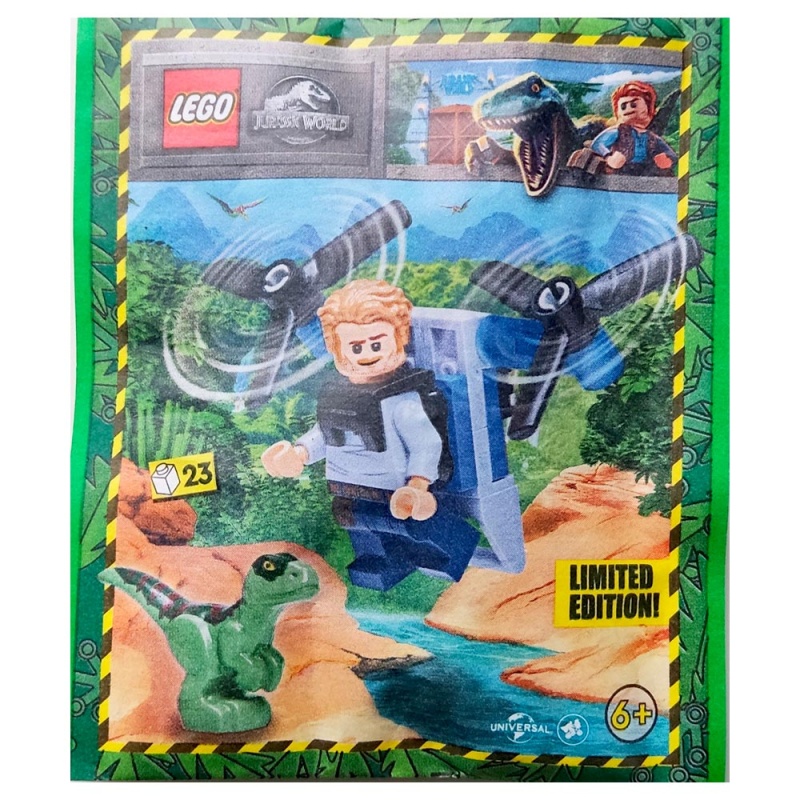 Owen avec son Jet Pack et le bébé raptor - Polybag LEGO® Jurassic World 122328