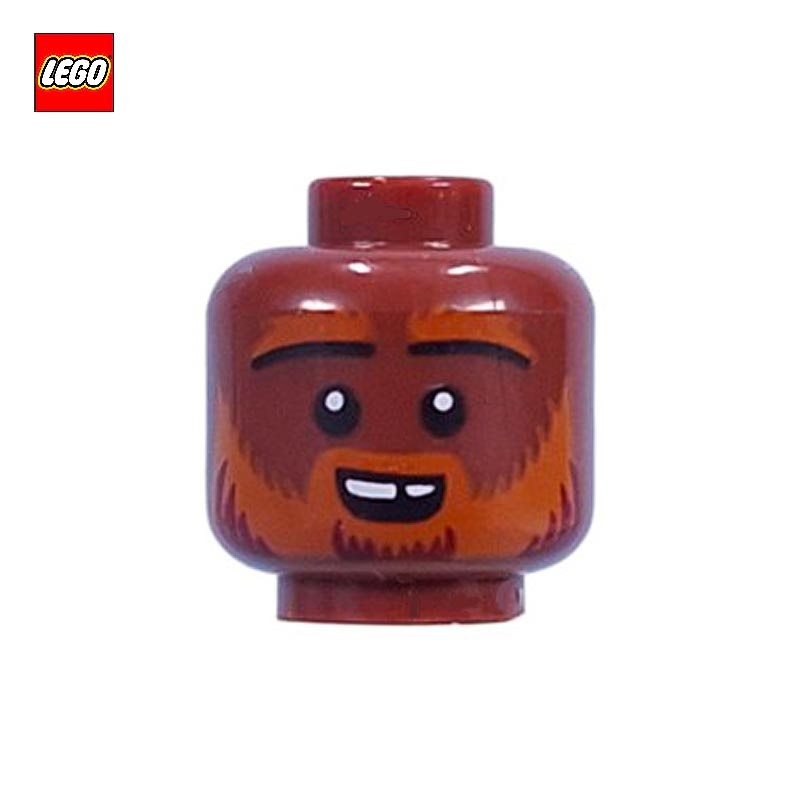 Tête de Minifigurine Homme noir barbu - Pièce LEGO® 28621